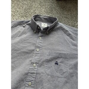 Brooks Brothers Sport Shirt‎ Mens Button Down Cotton Plaid Size Large Textured